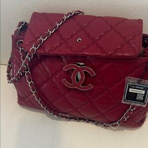 Chanel Hampton Burgundy Quilted Shoulder Bag
